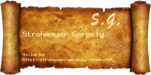 Strohmayer Gergely névjegykártya